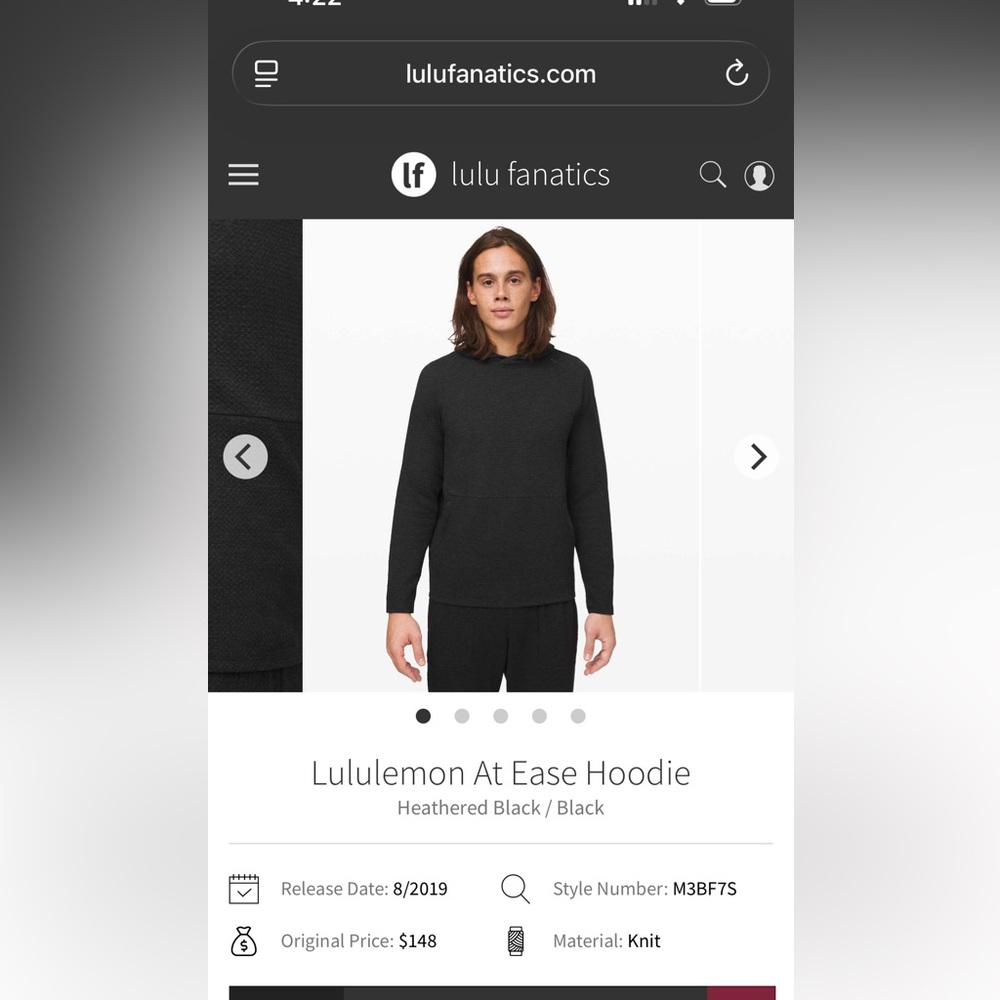 Lululemon At Ease Hoodie
Heathered Black / Black sz Medium